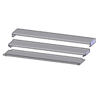 Thumbnail image #1 for Perlick Corporation Tobin Ellis Signature ICC-C24 Stainless Steel 3-Piece Sliding Ice Chest Cover Assembly, 24"W, Front & Back