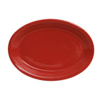 Thumbnail image #1 for Tuxton China Concentrix CQH-1352 Ceramic Oval Platter, 13-1/2" x 9-3/4", Coupe Rim, Cayenne Case of 6