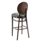Thumbnail image #2 for G & A Commercial Seating Belvedere 9778FP NAIL Commercial Barstool, Armless, Upholstered Seat, Exposed Wood Back, Walnut-Finish Frame