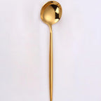 Thumbnail image #1 for Kadra Kitchenware Vikko Dine VF-SS15-VG Bouillon Spoon, Gold Mirror Finish, 18/10 Stainless Steel Case of 12