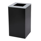 Thumbnail image #1 for Alpine Industries ALP4450-KIT-BLK-S 29-Gallon Square Recycling Bin with Opening Lid, Black