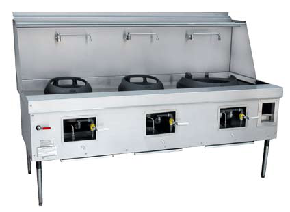 Product image #5 for MasterRange M-3-SS 3-Chamber Gas Wok Range with Stainless Steel Front and Sides