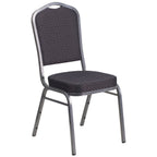 Thumbnail image #1 for Flash Furniture Hercules HF-C01-SV-E26-BK-GG Stacking Banquet Chair, Patterned Fabric Upholstered Seat and Back, Black