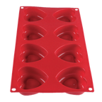 Thumbnail image #1 for Thunder Group PLBM008S 8-Cavity Heart Silicone Baking Mold, 2-2/5 oz, Red, -40° to 550°F Case of 48