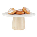 Thumbnail image #1 for Cal-Mil Blonde 22378-125-71 Cake Stand, 12" Diameter x 5"H, Soft White Corian Plate, Maple Wood Base