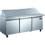 Thumbnail image #2 for SABA SPS-72-30M Three-Section Mega-Top Sandwich/Salad Prep Table, 3 Doors, 30-Pan, 70-3/8" Wide, Stainless Steel