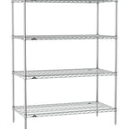 Thumbnail image #1 for Metro Super Erecta SE-2160C-63-S4 Wire Stationary Starter Shelving Unit, 60"W x 21"D x 63"H, Chrome, 4 Shelves