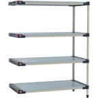Thumbnail image #1 for Metro MetroMax 4 M4-1854F-63-A4 4-Shelf Solid Polymer Add-On Shelving Unit, 18"D x 54"W x 63"H