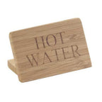 Thumbnail image #1 for Cal-Mil Bamboo 606-3 HOT WATER Beverage Sign, Finish, 3"W x 2"H Case of 12