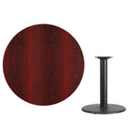 Thumbnail image #2 for Flash Furniture XU-RD-42-MAHTB-TR24-GG Round Pedestal Dining Table, 42" Mahogany Laminate Top, Black PVC Edge, 31-1/8"H