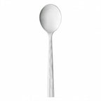 Thumbnail image #1 for Reserve by Libbey - Silver Forest 954 016 Bouillon Spoon, 6-1/8", 18/10 Stainless Steel, Two-Sided Textured Handle, Mirror Finish