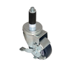 Thumbnail image #1 for Component Hardware CMS1-3PBB Stem Caster, 1" Expanding Stem, Swivel, 3" Blue Polyurethane Wheel, Side Brake, 250 lb Capacity