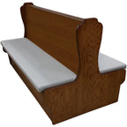 Thumbnail image #1 for Oak Street Durango DRN-4842-DBL-VSWB Double Booth, 48"L x 42"H, Wood Back, Upholstered Seat, Closed Base, Oak, Black Vinyl
