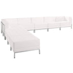 Thumbnail image #1 for Flash Furniture Hercules - Imagination ZB-IMAG-SECT-SET11-WH-GG 9-Piece Modular Sectional, White LeatherSoft, Stainless Steel Legs