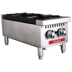 Thumbnail image #2 for General GCHP-12-2NGS Commercial Gas Hot Plate, 2 Burners, Countertop, Stainless Steel, 60,000 BTU