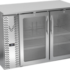 Thumbnail image #1 for Victory Refrigeration VBBN48HC-FG-S 48-Inch Two-Section Back Bar Refrigerator with 2 Glass Doors and Stainless Steel Exterior