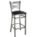 Thumbnail image #2 for G & A Commercial Seating 699-D PS Commercial Bar Stool, Double X-Back, Upholstered Vinyl Seat, Steel Frame, Footrest