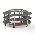 Thumbnail image #1 for Steelite International Mogogo, Modular MGCMSB01GSXW 4-Tier Round Modular Buffet Market Station, 81-1/2" Dia. x 41"H, Grey Slate