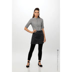 Thumbnail image #1 for Chef Works Largo AHN05-CHR-0 Half Bistro Apron, 16"L x 38"W, 65/35 Poly/Cotton, Charcoal, 3 Pockets