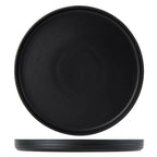 Thumbnail image #1 for Tuxton China Zion VBAS106 10-3/4" Round Porcelain Plate, Deep Rim, Matte Black 1 Dozen