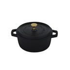 Thumbnail image #1 for Steelite International Aluchef AP200011G Round Casserole Dish with Lid, Stainless Steel Knob, 2.5 qt, Matte Black