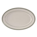 Thumbnail image #1 for Tuxton China Green Bay TGB-012 Ceramic Oval Platter, 10-1/2" x 7-3/8", Wide Rim, Rolled Edge Case of 2 Dozen