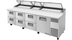 Thumbnail image #8 for True 119-1/4-Inch 4-Section Pizza Prep Table with 1 Door, 6 Drawers, and Self-Contained Side-Mounted Refrigeration