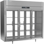 Thumbnail image #1 for Victory Refrigeration UltraSpec™ RS-3D-S1-EW-PT-G-HC Three-Section Pass-Thru Reach-In Refrigerator, Glass Doors, Stainless Steel