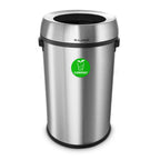 Thumbnail image #1 for Alpine Industries ALP470-65L-CO 17 Gallon Open-Top Stainless Steel Compost Trash Can, Brushed Finish, ADA Compliant