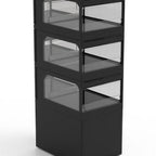 Thumbnail image #1 for RPI Industries VIHD3-SQ-CO-VARIO-BL Heated Floor Food Display Merchandiser, Back-Loading, Self-Service, 1 Shelf, Matte Black