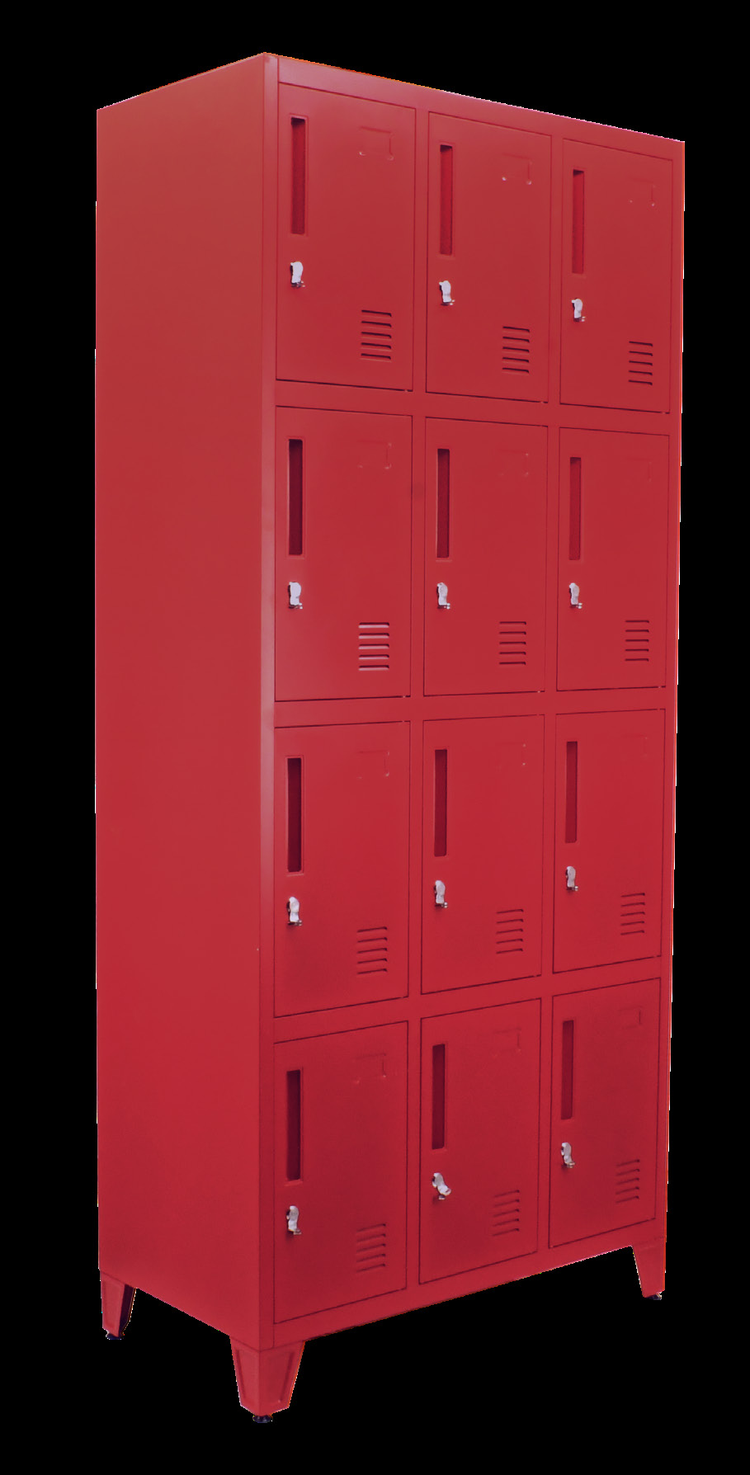 Product image #4 for 4-Tier 12-Compartment Painted Steel Locker Cabinet