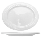 Thumbnail image #1 for International Tableware Amsterdam AM-14 Porcelain Oval Platter, 13 x 9-1/8 in, Rolled Edge, Embossed Rim 1 Dozen
