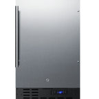 Thumbnail image #1 for Summit Commercial SCFF1842SSADA 18" Undercounter All-Freezer, Frost-Free, Reversible Stainless Steel Door, Black Cabinet, ADA Compliant