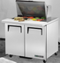 Thumbnail image #5 for True 36-Inch Mega Top 2-Door Sandwich/Salad Prep Table with 12-Pan Rail and Rear-Mounted Self-Contained Refrigeration