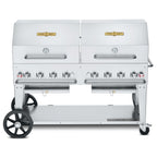 Thumbnail image #1 for Crown Verity Mobile Cooking CV-MCB-60-SI-BULK-RDP Mobile LP Gas Charbroiler, 8 Burners, Stainless Steel, 58" Grill Area