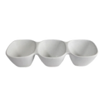 Thumbnail image #1 for G.E.T. Bugambilia BS302MW 3-Division Condiment Bowl, 20-1/4 oz, 15 in, Cast Aluminum, Marble White