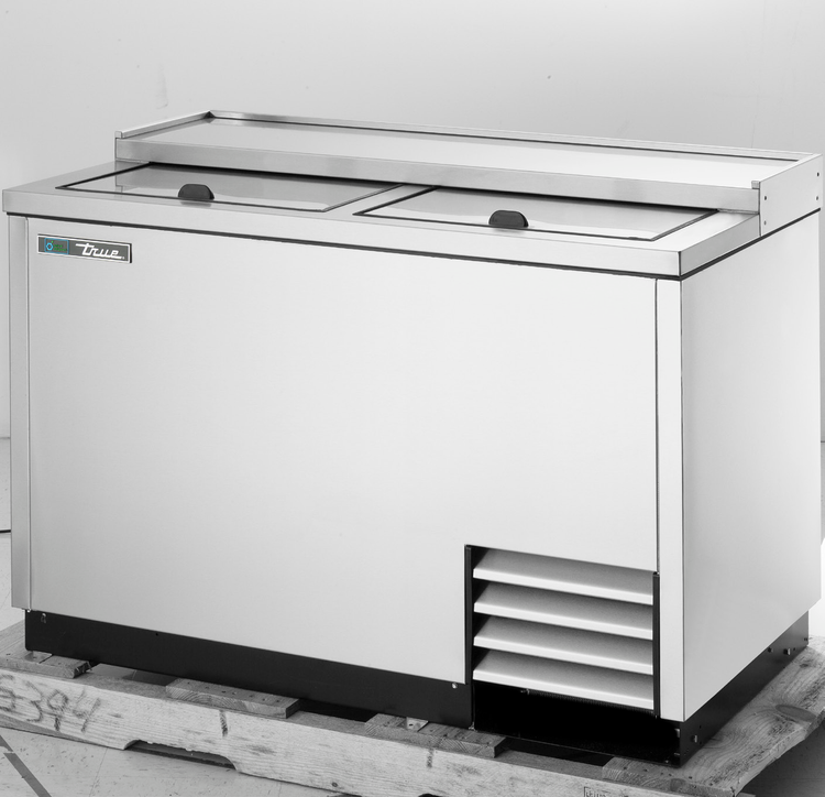 Product image #2 for True 50-Inch Glass and Plate Chiller/Froster with Deep Well Design, 2 Sliding Lids, and Stainless Steel Construction