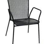 Thumbnail image #1 for ATSMFG ATS AT&S-91-ARM MFG Indoor/Outdoor Aluminum Arm Chair with Round-Dot Mesh Back and Seat, Black Powder-Coat Finish