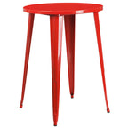 Thumbnail image #1 for Flash Furniture CH-51090-40-RED-GG Round Metal Bar Table, 30" Diameter x 41"H, Red Powder-Coat Finish