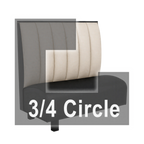 Thumbnail image #1 for ATSMFG ATS AT&S-ATQ-K42-6CH GR6 Kevin Three Quarter Circle Booth, single, 48" x 90" x 90" x 48"long x 42" high, 6-channel back, removable sinuous