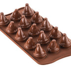 Thumbnail image #2 for Louis Tellier US Silikomart SCG056 Mr & Mrs Brown Silicone Pastry Mold, 0.33 oz., 0.98" Dia. x 1.57"H Case of 18