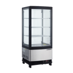 Thumbnail image #1 for Maxximum Maxx Cold MECR-31D Countertop Refrigerated Display Case, 1 Hinged Glass Door, 3 Adjustable Shelves, Black, Bottom-Mounted Refrigeration