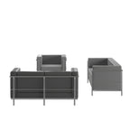 Thumbnail image #1 for Flash Furniture Hercules - Regal ZB-REGAL-810-SET-GY-GG Gray LeatherSoft Reception Seating Set with Chair, Loveseat & Sofa