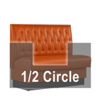 Thumbnail image #1 for ATSMFG ATS AT&S-AHC-W36-BT GR7 William Half Circle Booth, single, 48" x 90" x 48" long x 36" high, Sewn Button-tuft back, removable sinuous spring