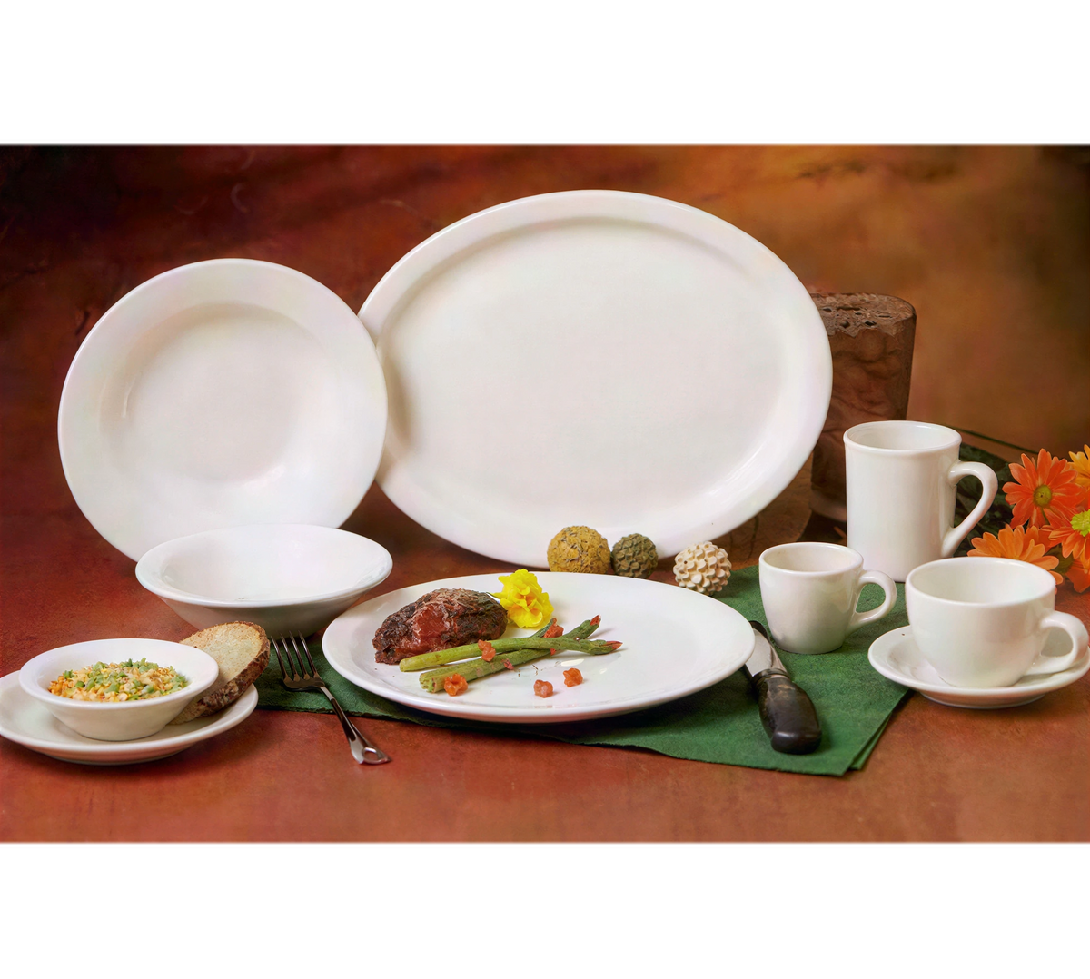 Libbey NR-12 Kingsmen White Oval Stoneware Platter – USA Restaurant ...