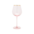 Thumbnail image #1 for Kadra Kitchenware Vikko Decor VD-P27-PI Wine Glass, 27 oz., Pink with Gold Rim Case of 24