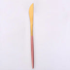 Thumbnail image #1 for Kadra Kitchenware Vikko Dine VF-KN10-VPG Steak Knife, Two-Tone Brushed Pink & Gold, 18/10 Stainless Steel Case of 12
