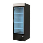 Thumbnail image #1 for Asber ARMD 23 A One-Section Glass Door Refrigerated Merchandiser, 23 cu. ft., Bottom-Mount Self-Contained Refrigeration, Black