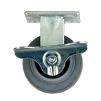 Thumbnail image #1 for New Age C464 Rigid Plate Caster with Brake, 5 in Diameter, 2 in Wide Polyurethane Wheel, 350 lb Capacity