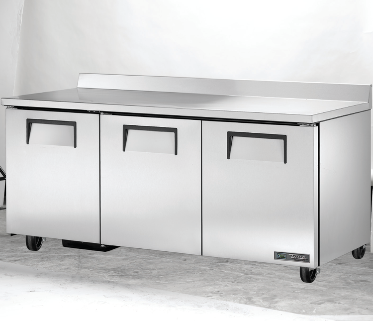 Product image #5 for True TWT-72-HC 72-Inch Three-Section Solid Door Worktop Refrigerator with Rear-Mounted Self-Contained R290 Refrigeration